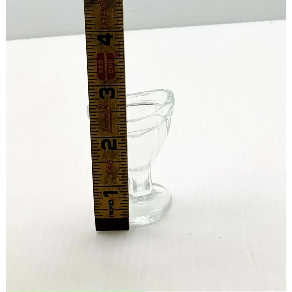 Vintage Antique Clear Glass Eye Wash Cup Pedestal Optical Medical Apothecary